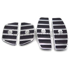 Chrome Skull Rider Passenger Footboard Kit for Harley Touring/Softail (1987–2015)