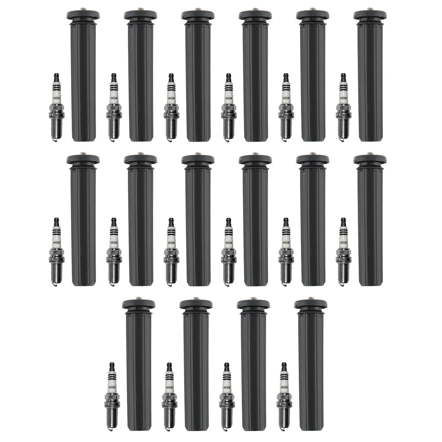 NGK 16 Iridium IX Spark Plugs & Denso Coil Boots Kit for Ram 1500 (2002–2023)
