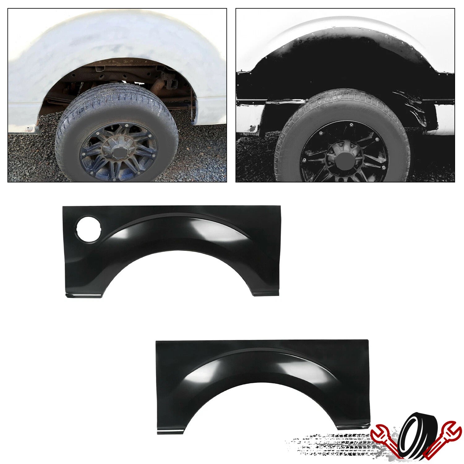 Pair Rear Wheel Arch Quarter Panels for Ford F-150 (2009–2014)