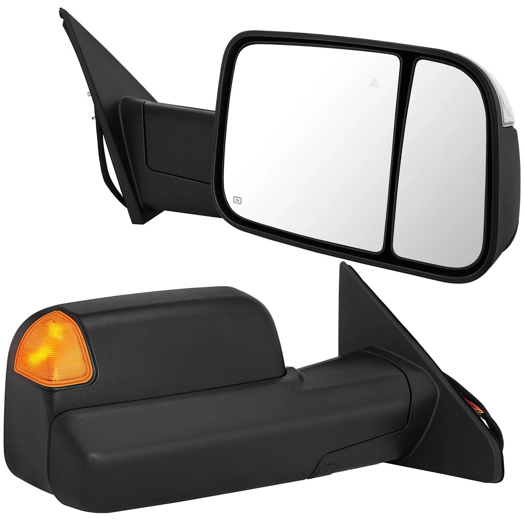 Power Heated Puddle Lamp Tow Mirror for Dodge Ram 1500 (2019–2022)