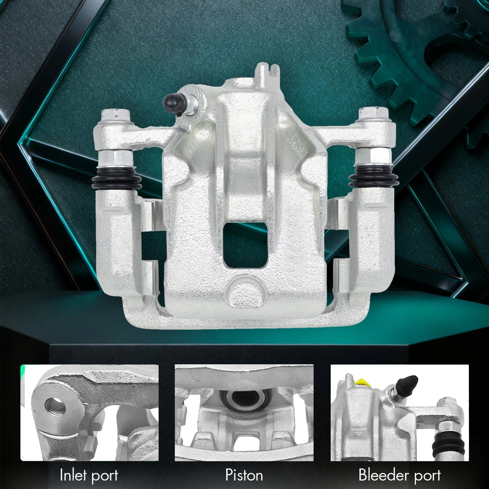 2X Rear Brake Caliper w/Bracket for Kia Soul (2010–2013) 19B6283 19B6282