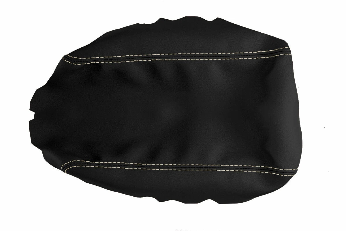 Leather Console Lid Armrest Cover for Nissan Rogue (2008–2013) Beige Stitch
