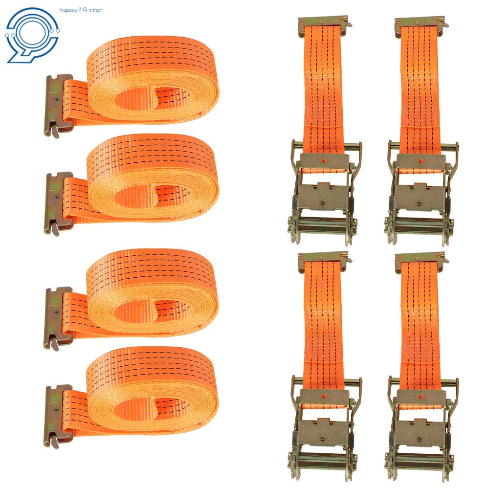 Set of 4 Heavy Duty E-Track Ratchet Straps 2" x 20'