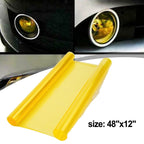 12X48 Yellow Gloss Light Black Smoke Headlight Fog Light Tint Film Vinyl