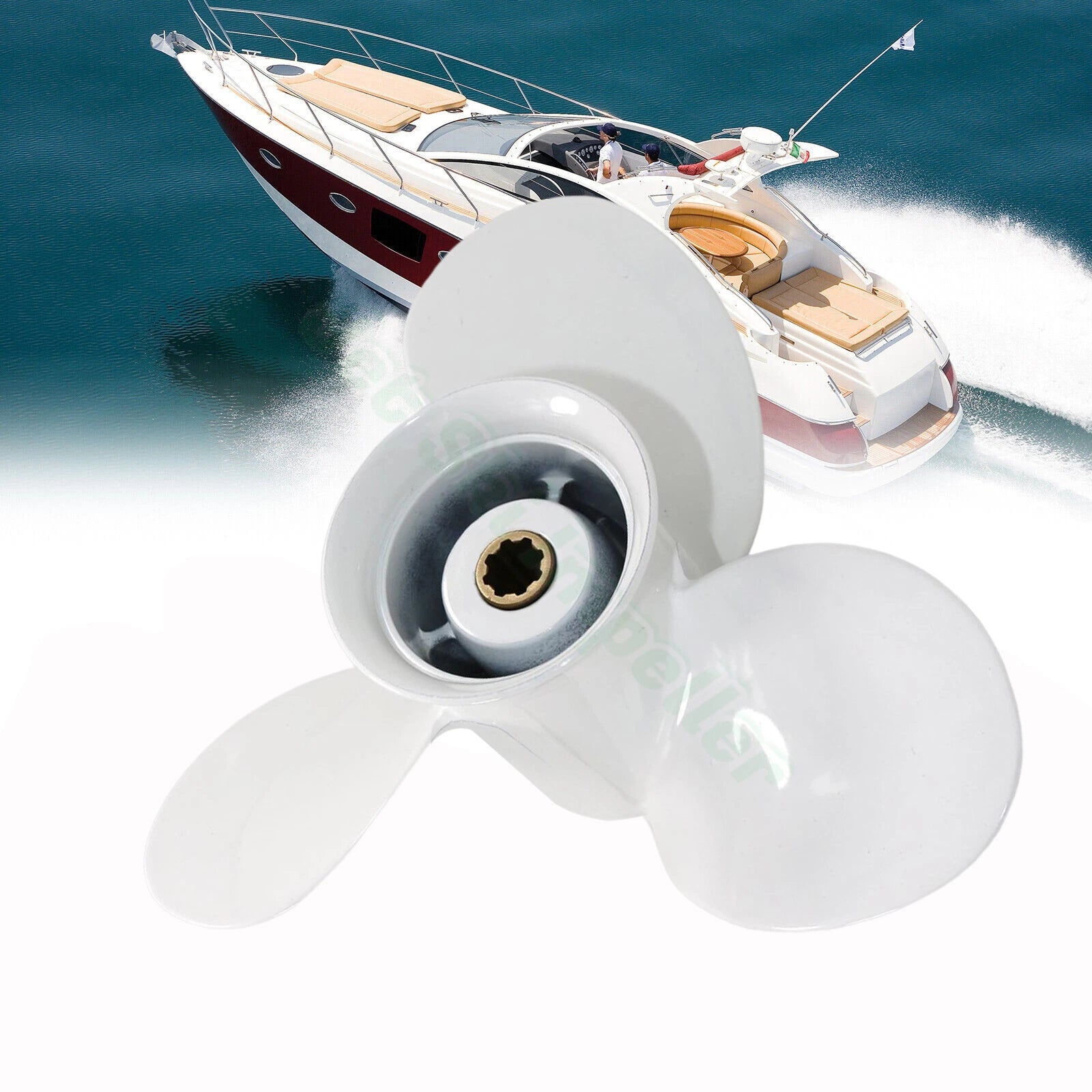 Outboard Propeller 9 1/4x10 1/2-J for Yamaha 9.9HP 15HP 20HP (2-Stroke 1990–2023)