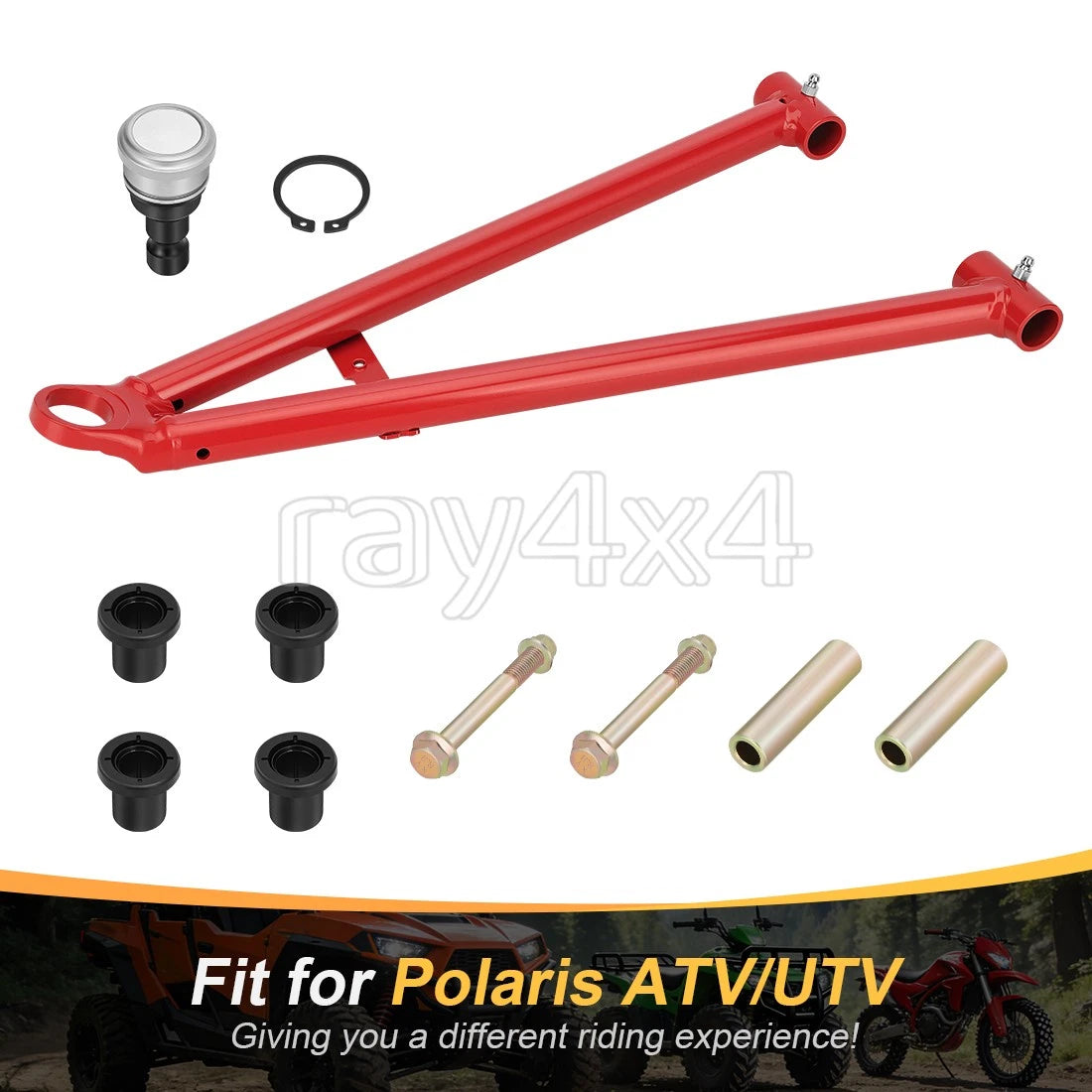 Front Left Lower A-Arm Bushing Kit for Polaris Scrambler 1000, Sportsman 550, 850