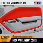 Leather Door Panel Insert Cards for Ford Mustang (2005–2009) Red