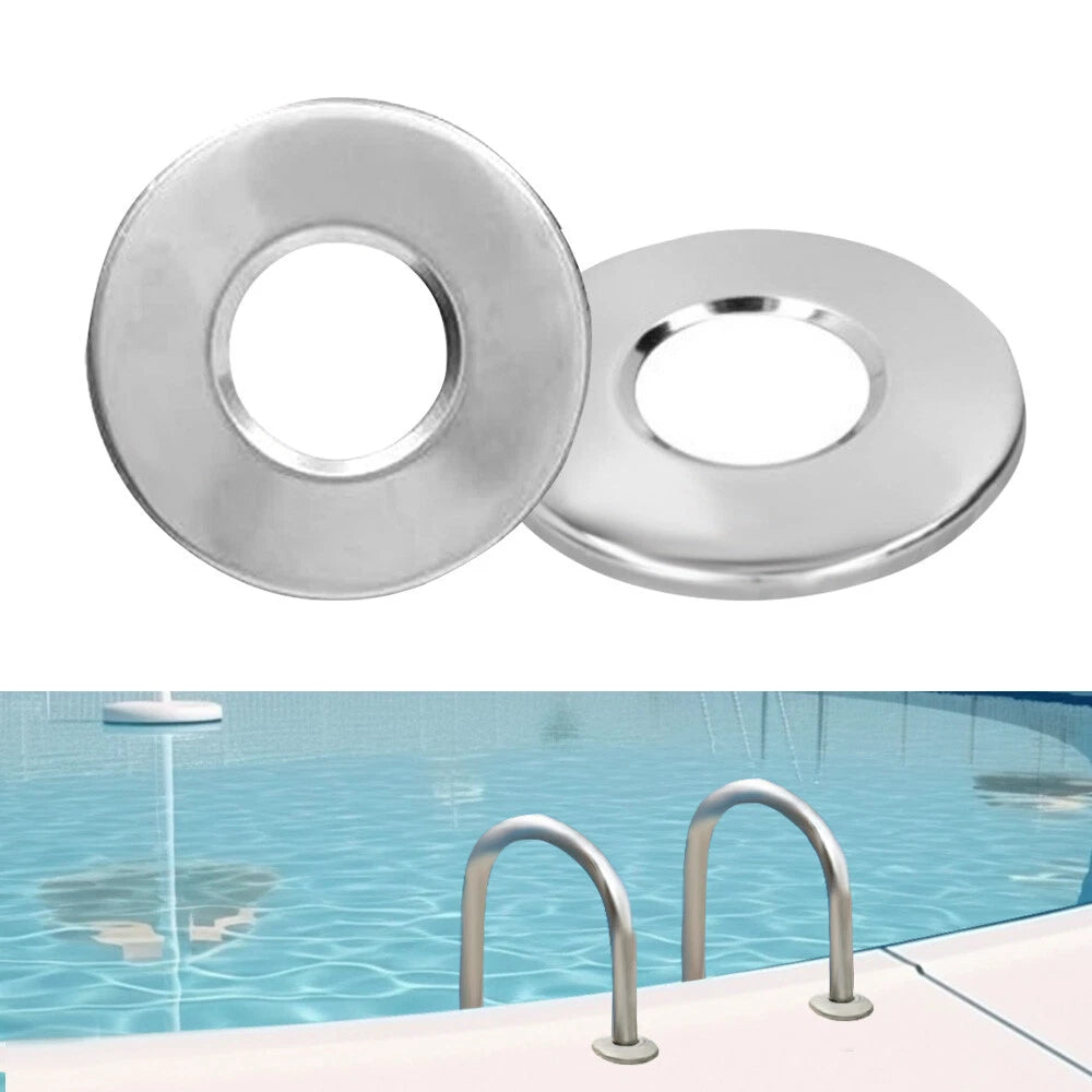 2Pcs Stainless Steel Escutcheon Handrail Pool Covers for 4.3cm Tubing