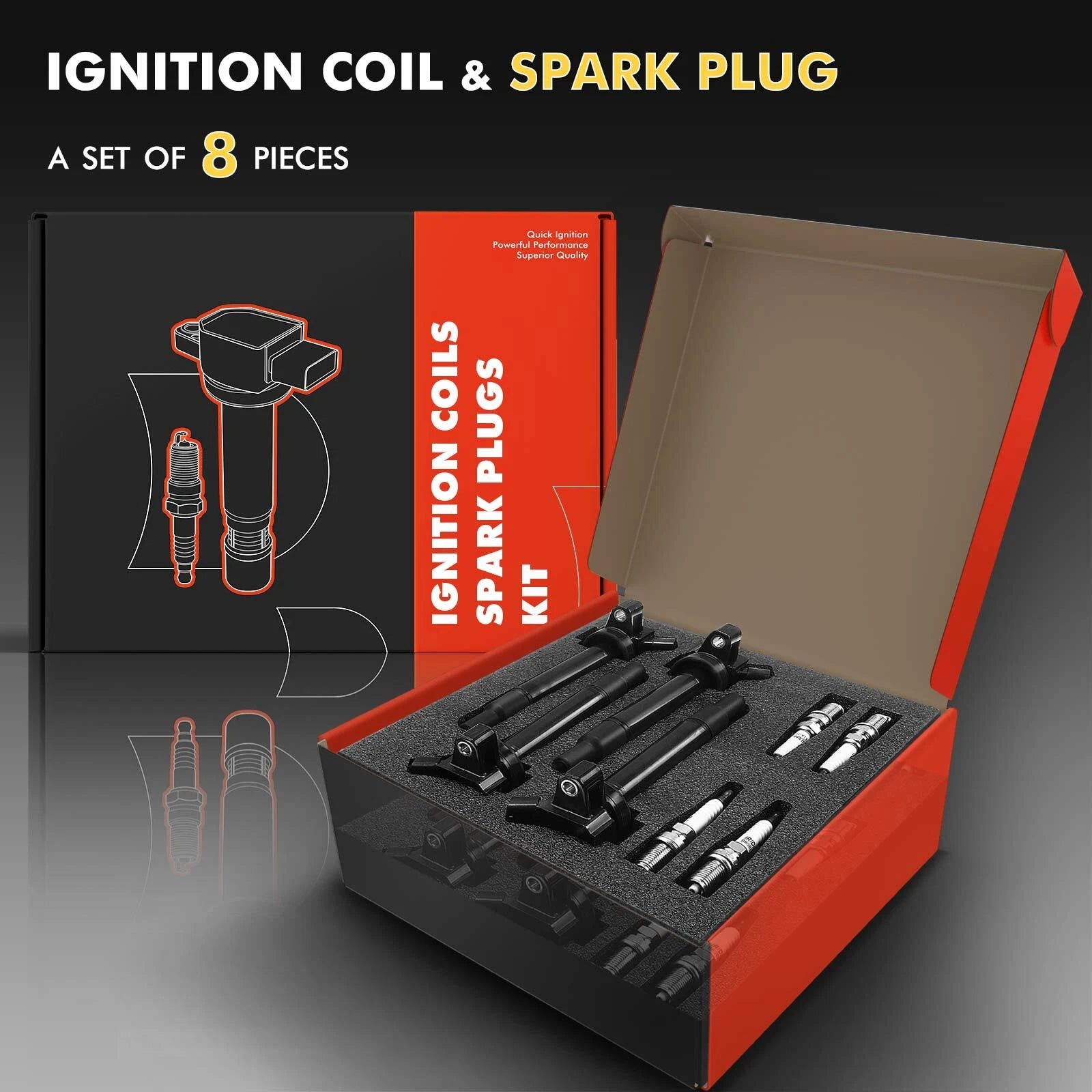 Ignition Coil and Iridium Spark Plug for Toyota Tundra (2000-2009)