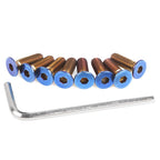8PCS Blue M50.8 Steering Wheel Conical Screw Kit + Allen Key