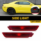 Set of 2 Rear Bumper Side Marker Light Red Lens Reflectors for Chevy Camaro (2010–2015)