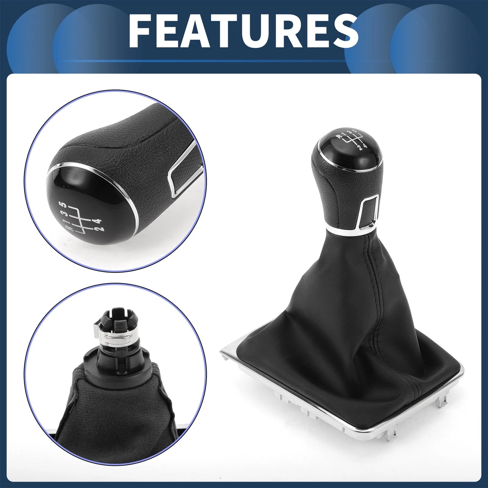 5 Speed Gear Shifter Knob with Cover No. 3AA711113A for VW Passat (2013–2021)