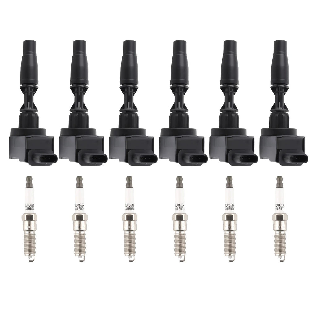 Ignition Coil & Iridium Spark Plug Set of 6 for Buick Cadillac Chevrolet (UF830)