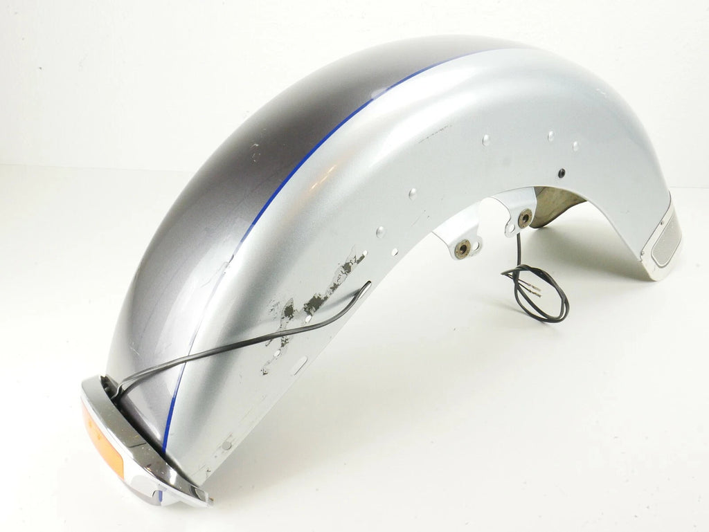 Front Fender for Harley Touring Ultra Limited (2014–2021) Silver Blue Pin Stripe