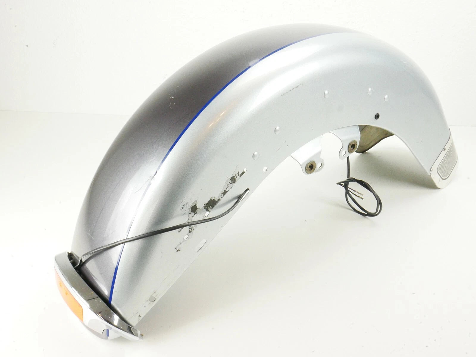 Front Fender for Harley Touring Ultra Limited (2014–2021) Silver Blue Pin Stripe