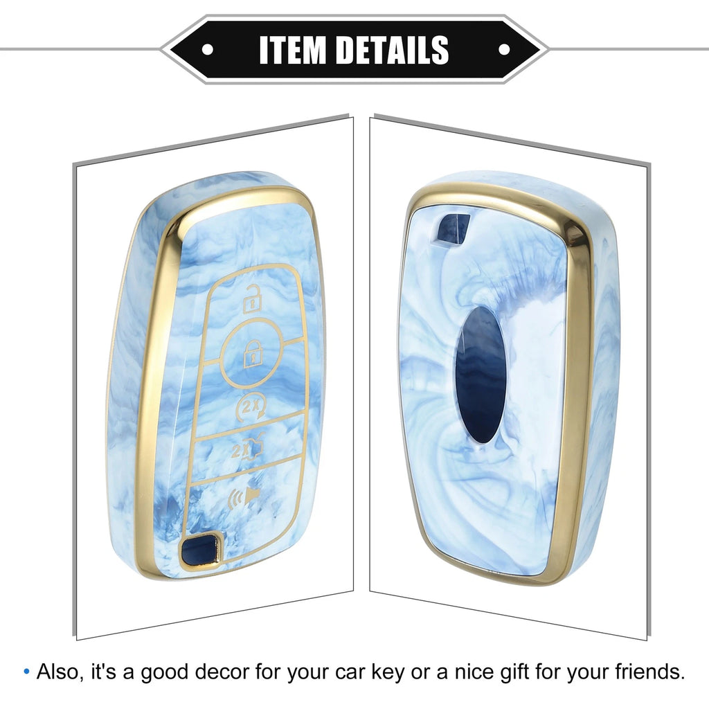 Key Fob Cover for Ford Smart Key 5 Button (1 Pcs) TPU Blue