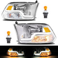 Sequential Turn Signal Headlights with LED DRL for Dodge Ram 1500 2500 3500 (2009–2018)
