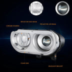 Left Side Projector Headlight Lamp Chrome for Dodge Challenger (2008–2014)