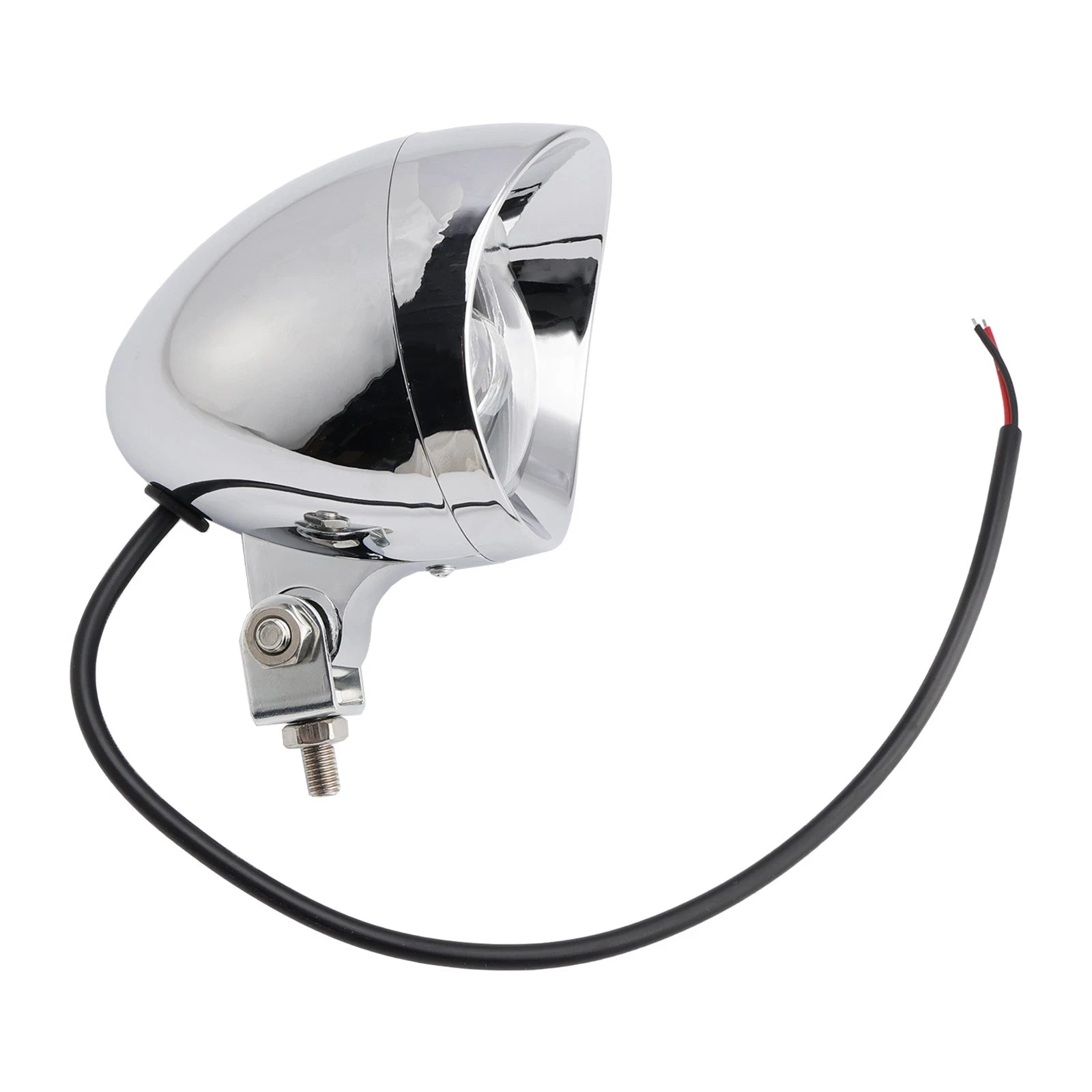 Beam Headlight Fog Lamp for Racer Bobber Chopper (Custom Chrome)