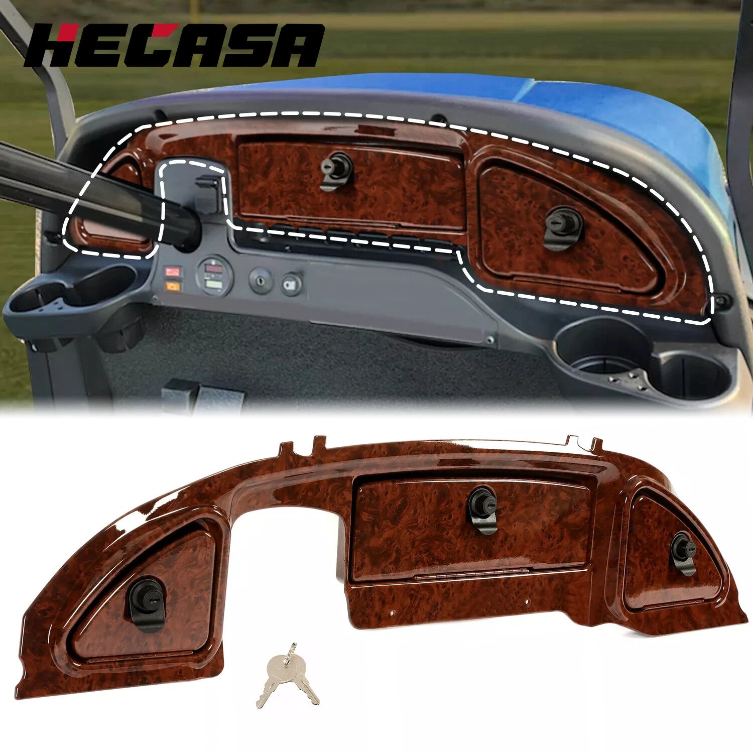 Dash Cover for Club Car Precedent/Onward (2008.5–Present) Wood Grain