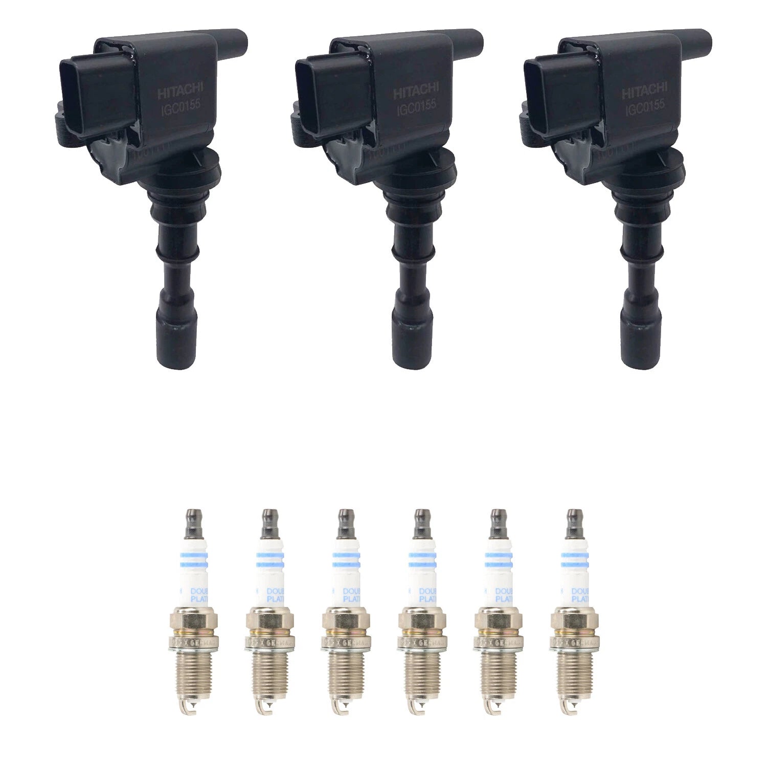 Set of 3 Ignition Coils & 6 Spark Plugs for Kia Sedona V6