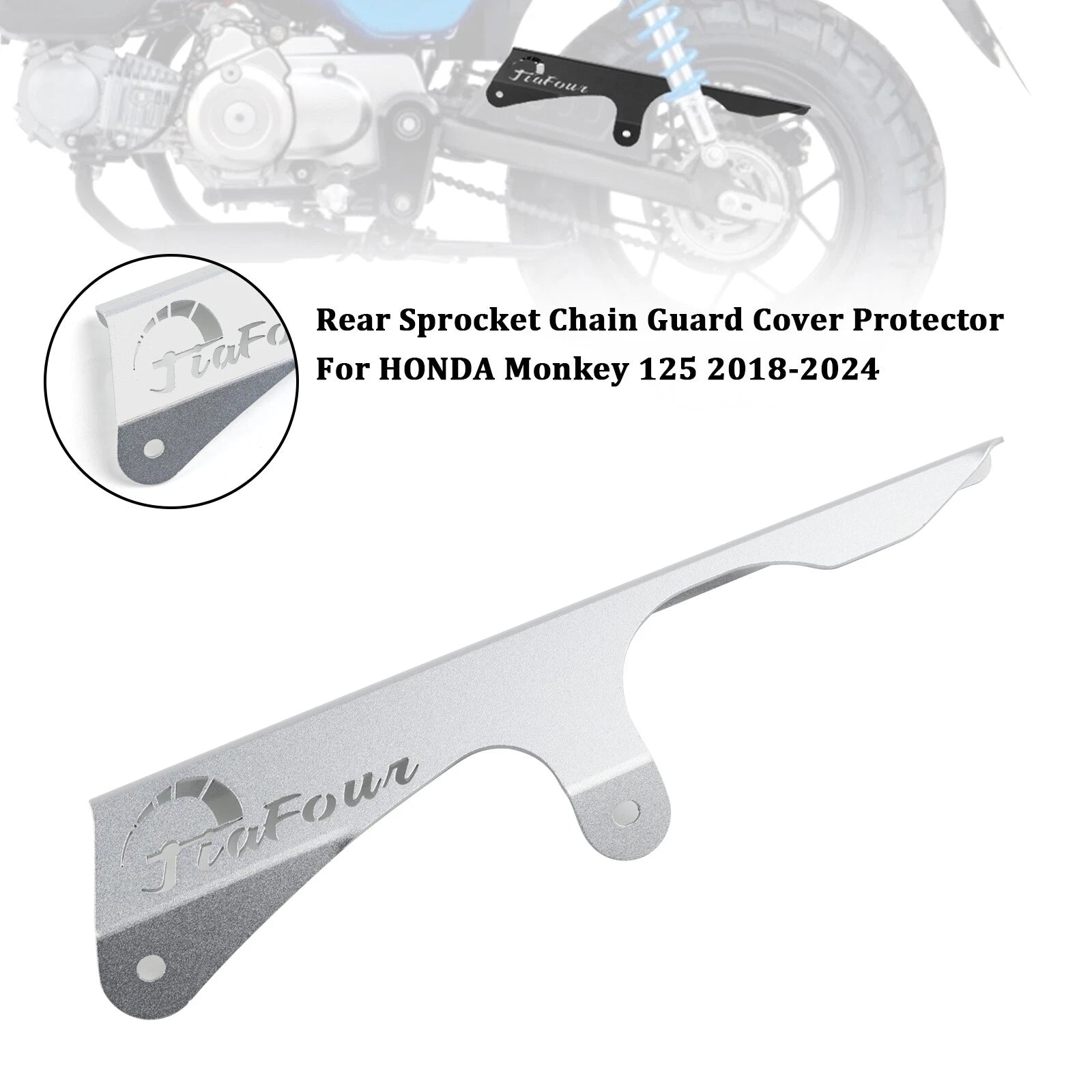 Rear Sprocket Chain Guard Cover for Honda Monkey 125 (2018–2024) Silver