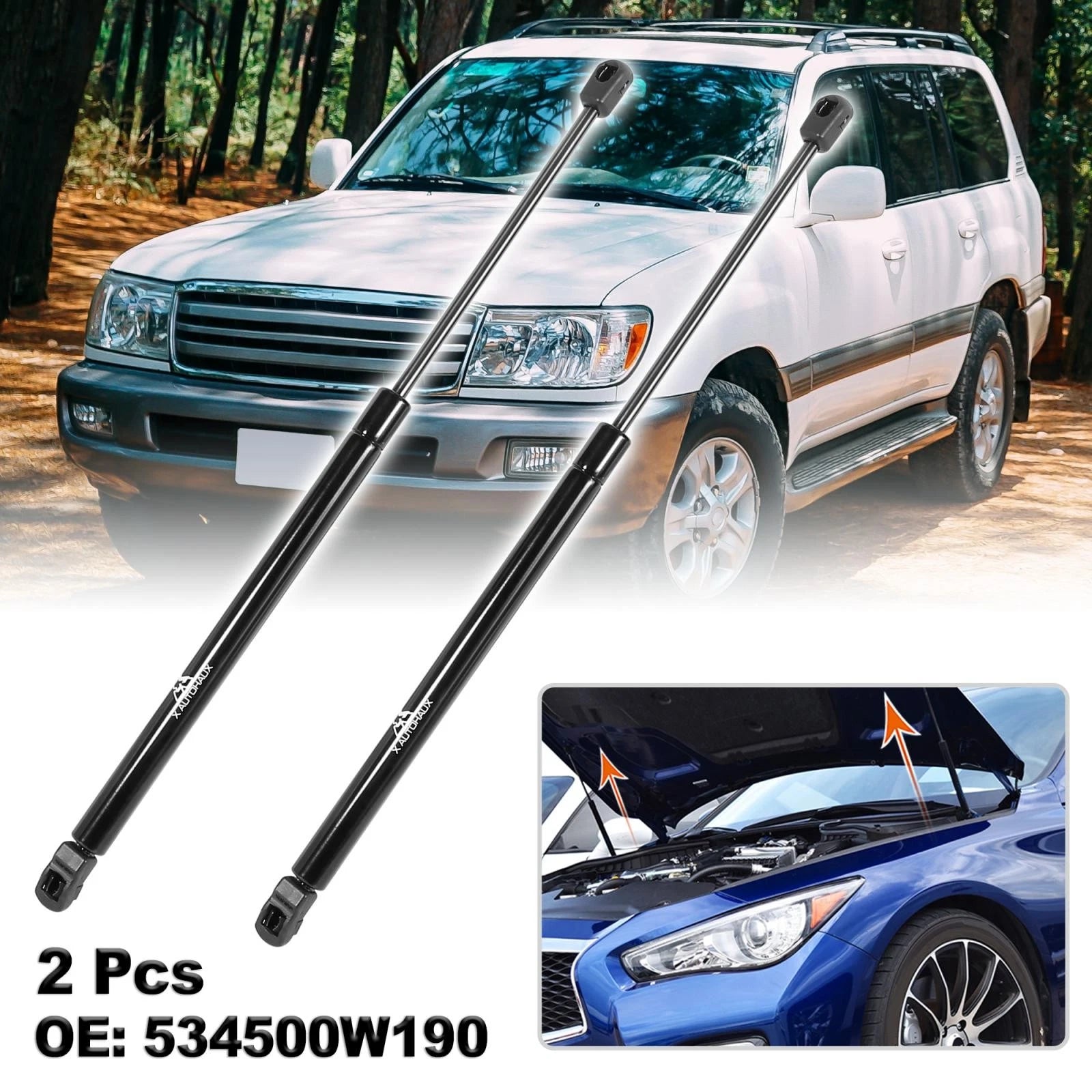2X Front Hood Lift Supports Struts 534500W190 for Toyota 4Runner (2003–2004)