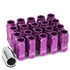 Open-End Aluminum Purple Lug Nuts Set of 4 + Adapter M12x1.25 for