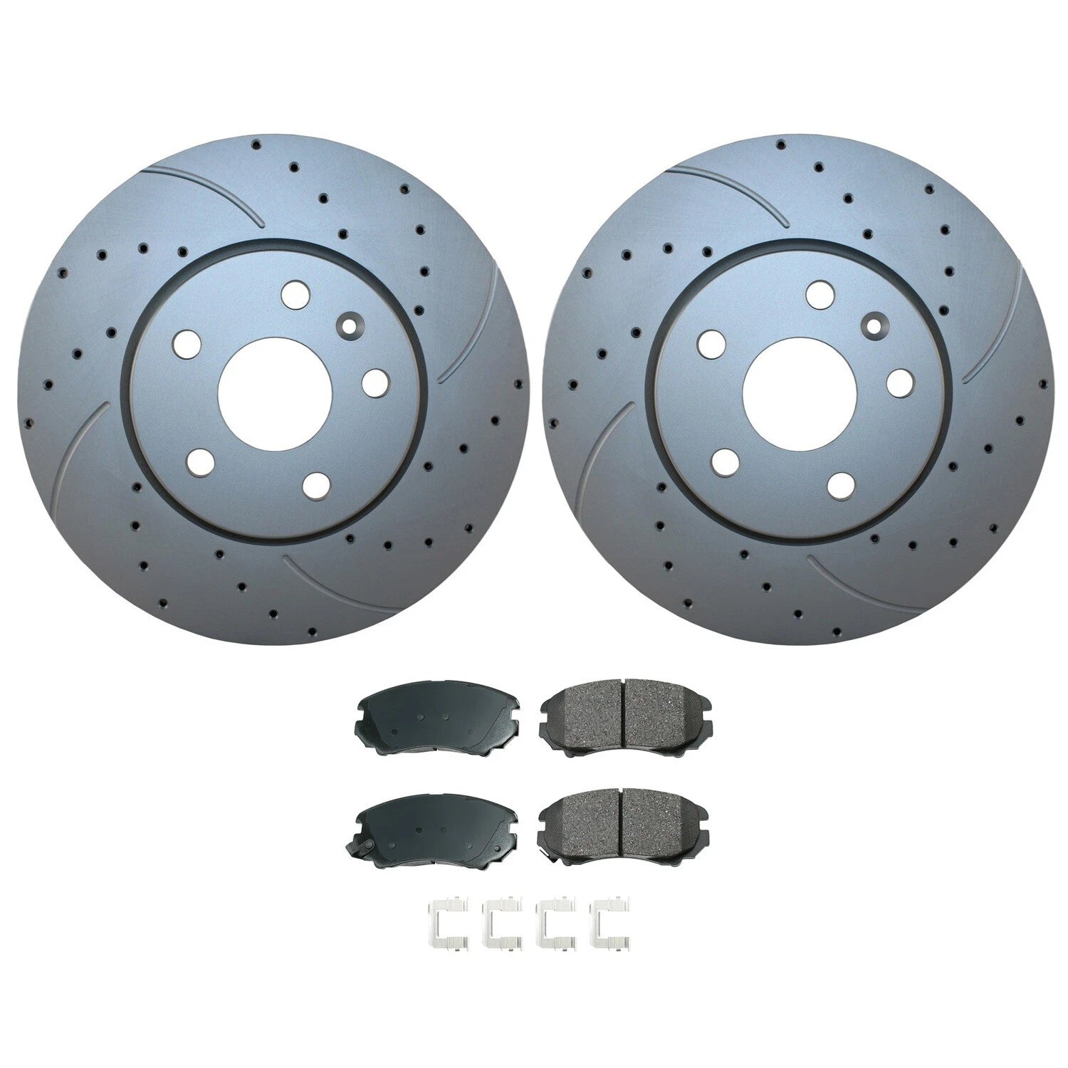 Front Brake Kit with 321mm Drilled Rotors & Akebono Pads for Buick Chevy GMC