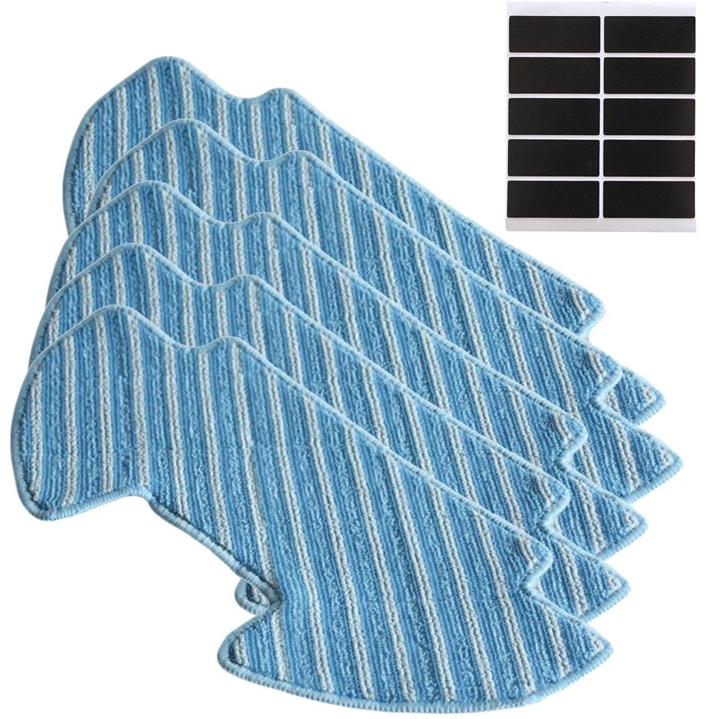 5 Mop Cloths for Samsung Powerbot-E VR05R5050WK (2015–2017) W/Stickers