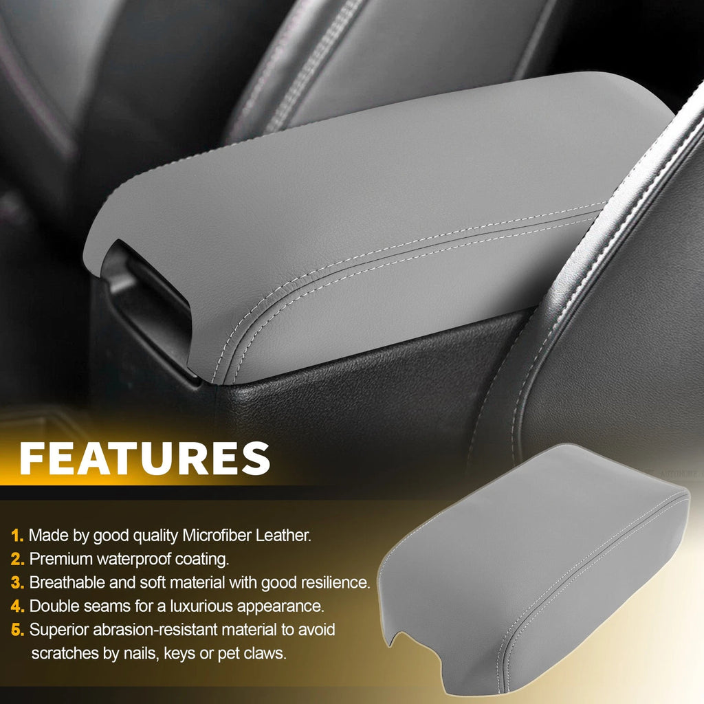 Middle Console Lid Arm Rest Cover for Toyota Camry (2012–2017) Gray