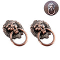 2X Zinc Alloy Lion Head Drawer Pull Knob for Cabinet Door