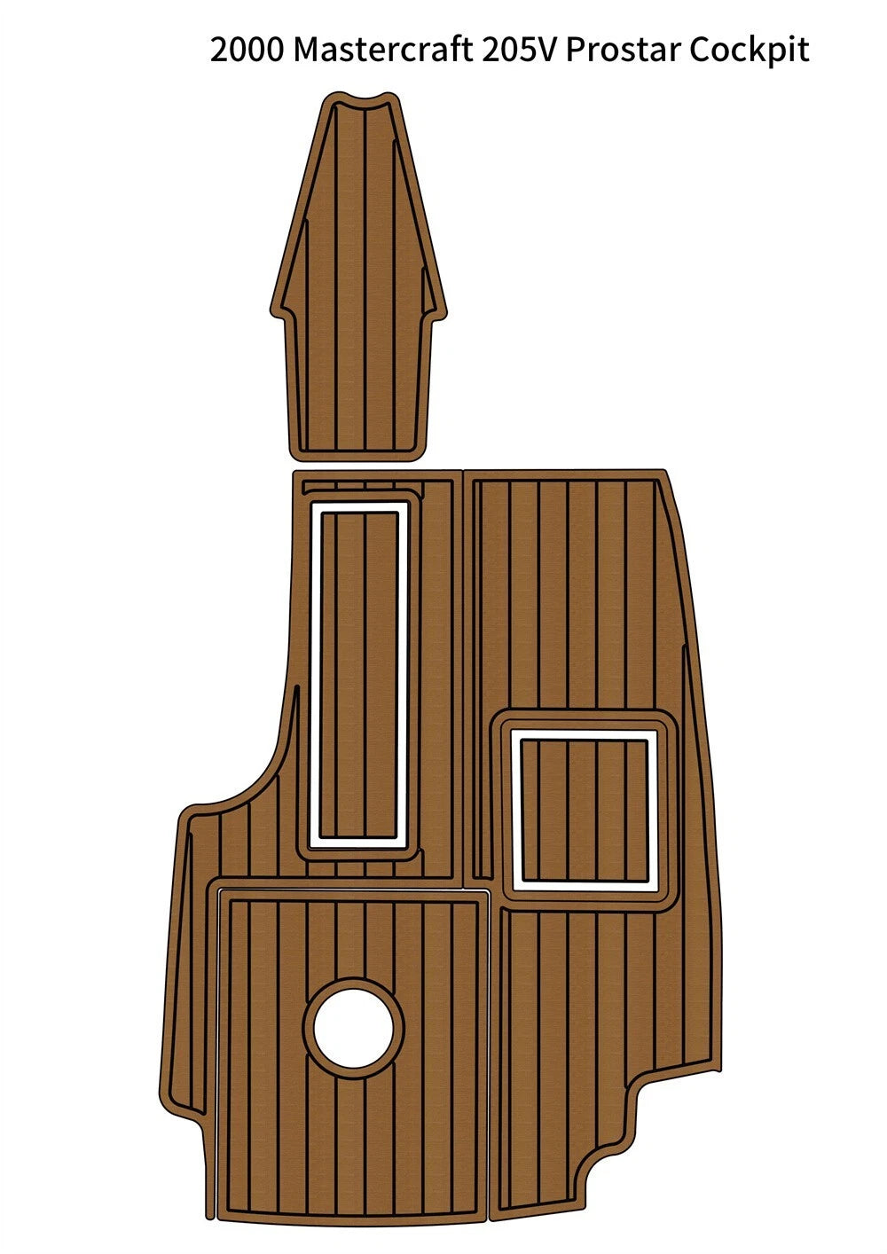 Cockpit Pad for Mastercraft 205V Prostar (2000) - EVA Foam Faux Teak Deck Mat
