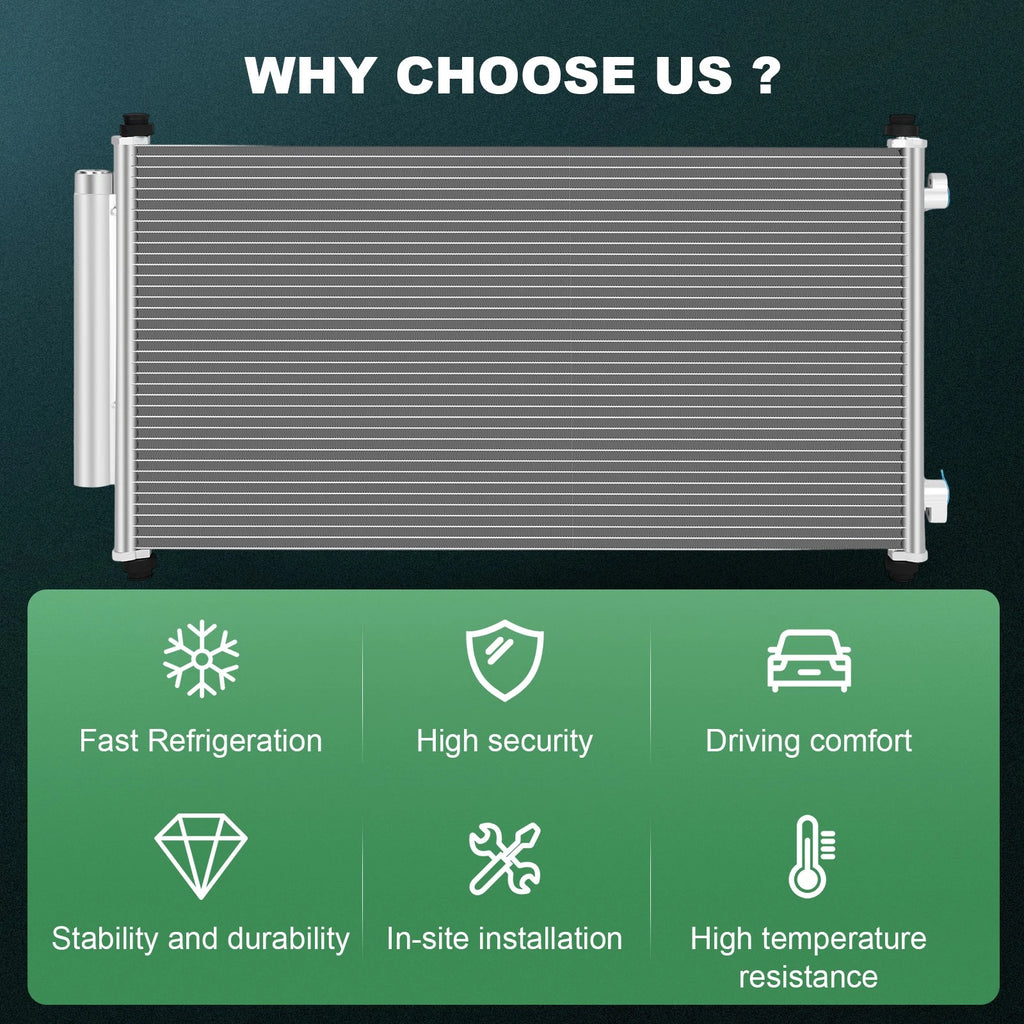 Aluminum AC Condenser for Honda CR-V (2007–2011)
