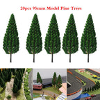 20pcs Pine Trees for HO OO Scale Train Railroad Landscape (95mm)
