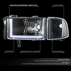 Switchback L-Tube LED Headlights for Dodge Ram 1500 2500 3500 (1994–2002)