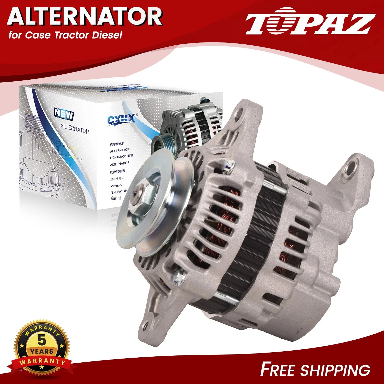 Alternator for Ford Tractor Holland Skid Steer Loader (L465, L565, LS140, LS150)