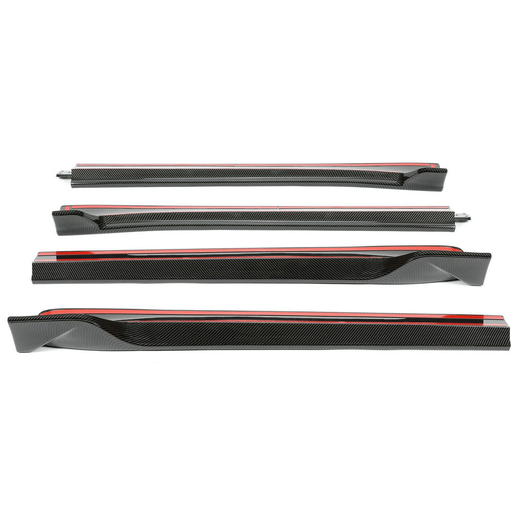 Side Skirt Extensions for Tesla Model 3 (2017-2023) - Carbon Fiber Print