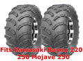 Set of 2 Rear Tires 22x10-10 for Kawasaki Bayou 220 250 Mojave 250 (Mud, 6PR)