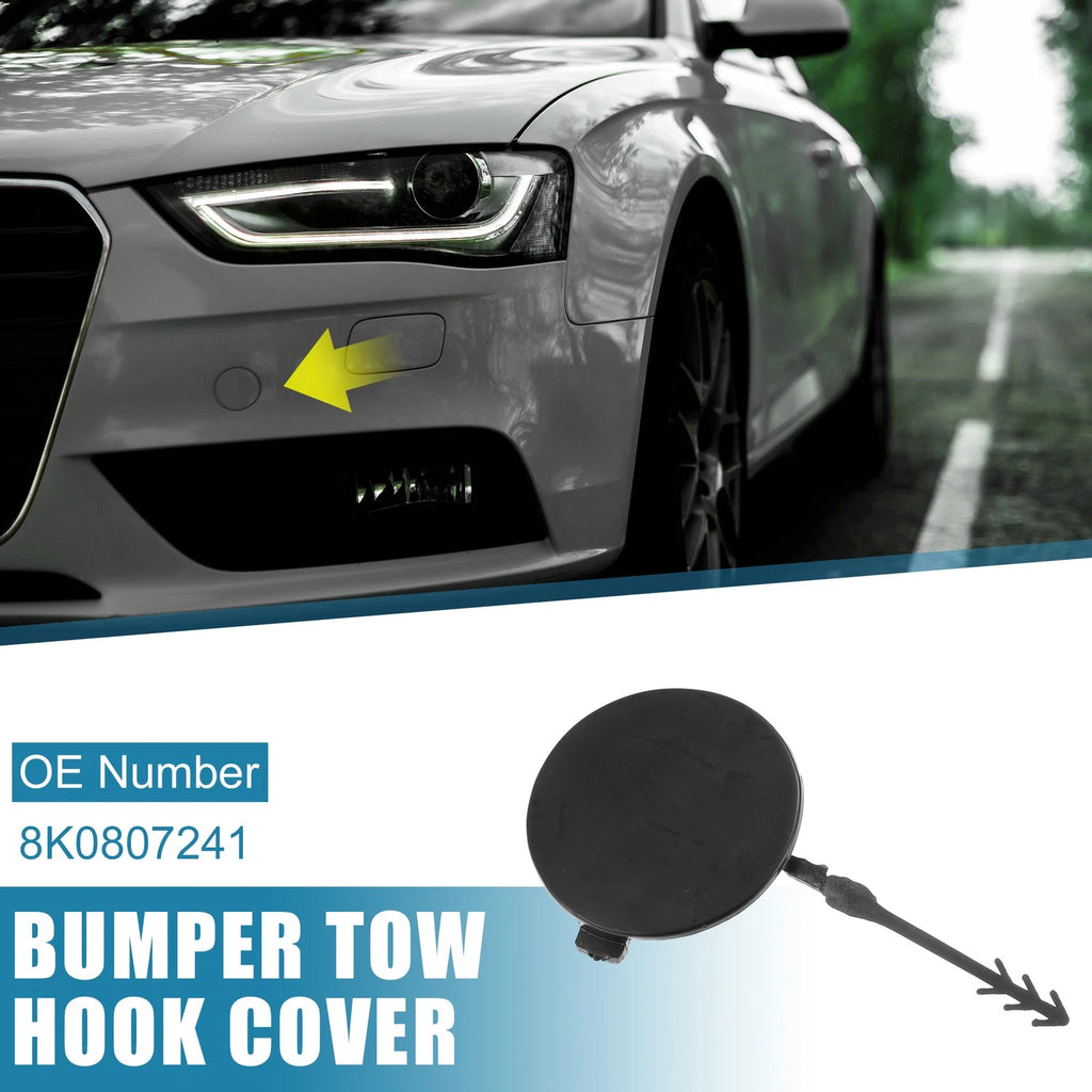 Front Bumper Tow Hook Cover 8K0807241 for Audi A4 (2009–2012) Black