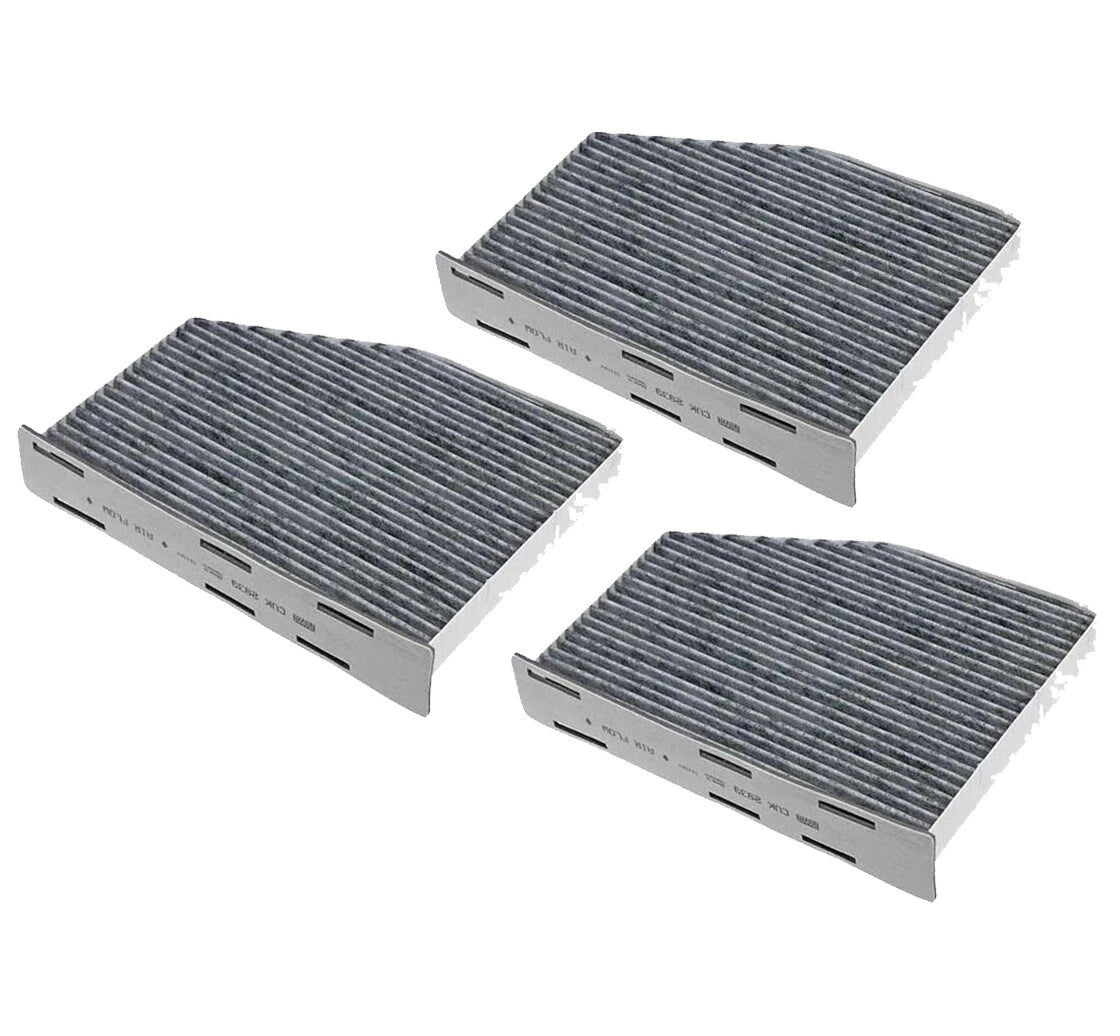 Set of 3 Charcoal Cabin Air Filters for Audi A3 TT Q3 VW Jetta Golf Passat