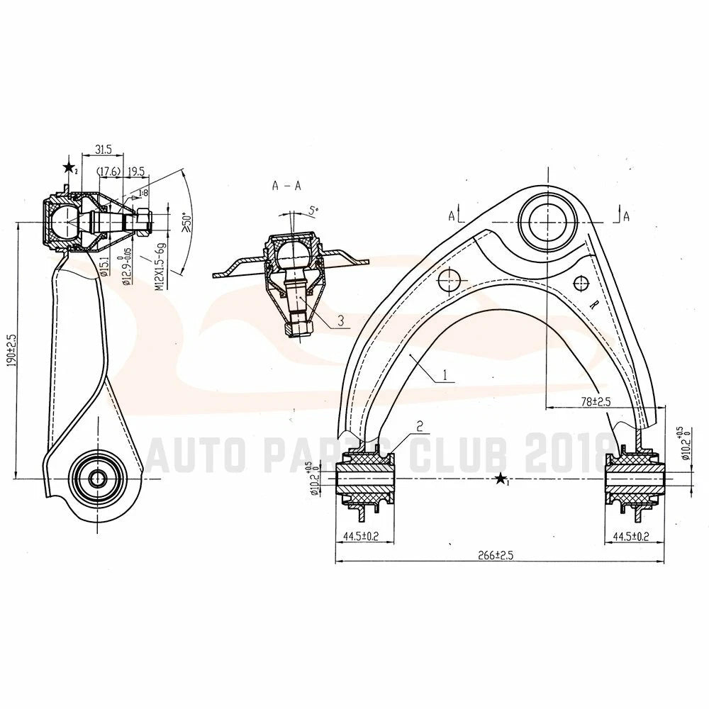 2pc Front Upper Control Arms w/Ball Joints for Ford Lincoln MKZ (2007–2012)