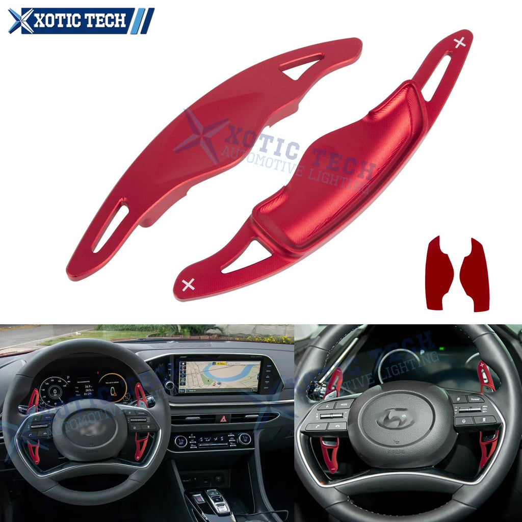 Aluminum Red Paddle Shifter Extensions for Hyundai Genesis G70 (2017–2021)