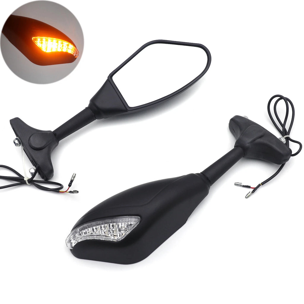 Integrated LED Turn Signals Side Mirrors for Suzuki GSXR Hayabusa