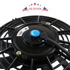 Set of 2 Slim Electric Radiator Cooling Fans 9" Universal