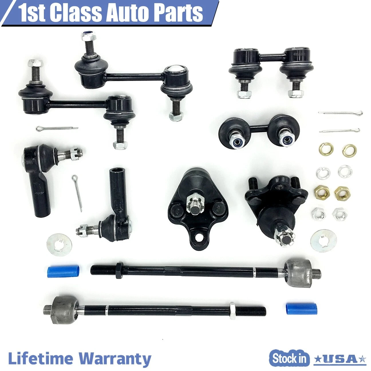 10pc Front Suspension Lower Ball Joint Tie Rod for Toyota Corolla (1993–1995)
