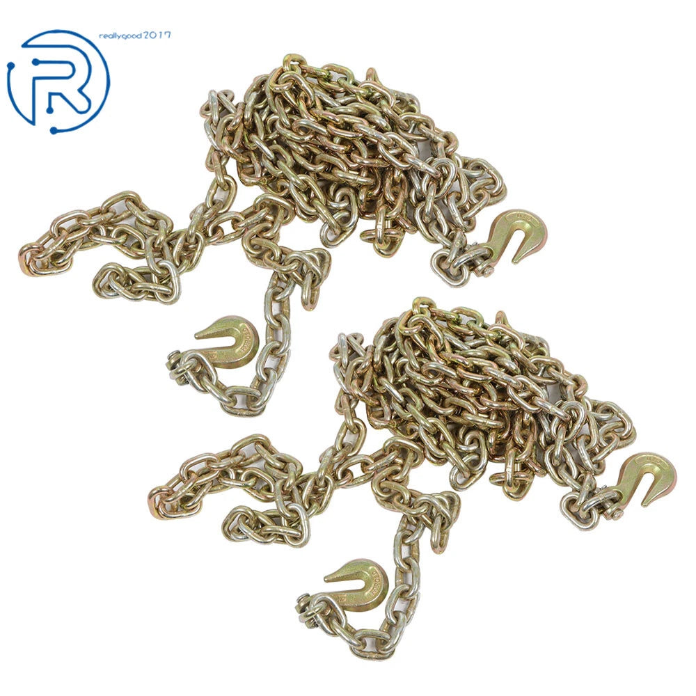 Set of 2 Tow Chains for Flatbed Truck Trailer (3/8" x 20')