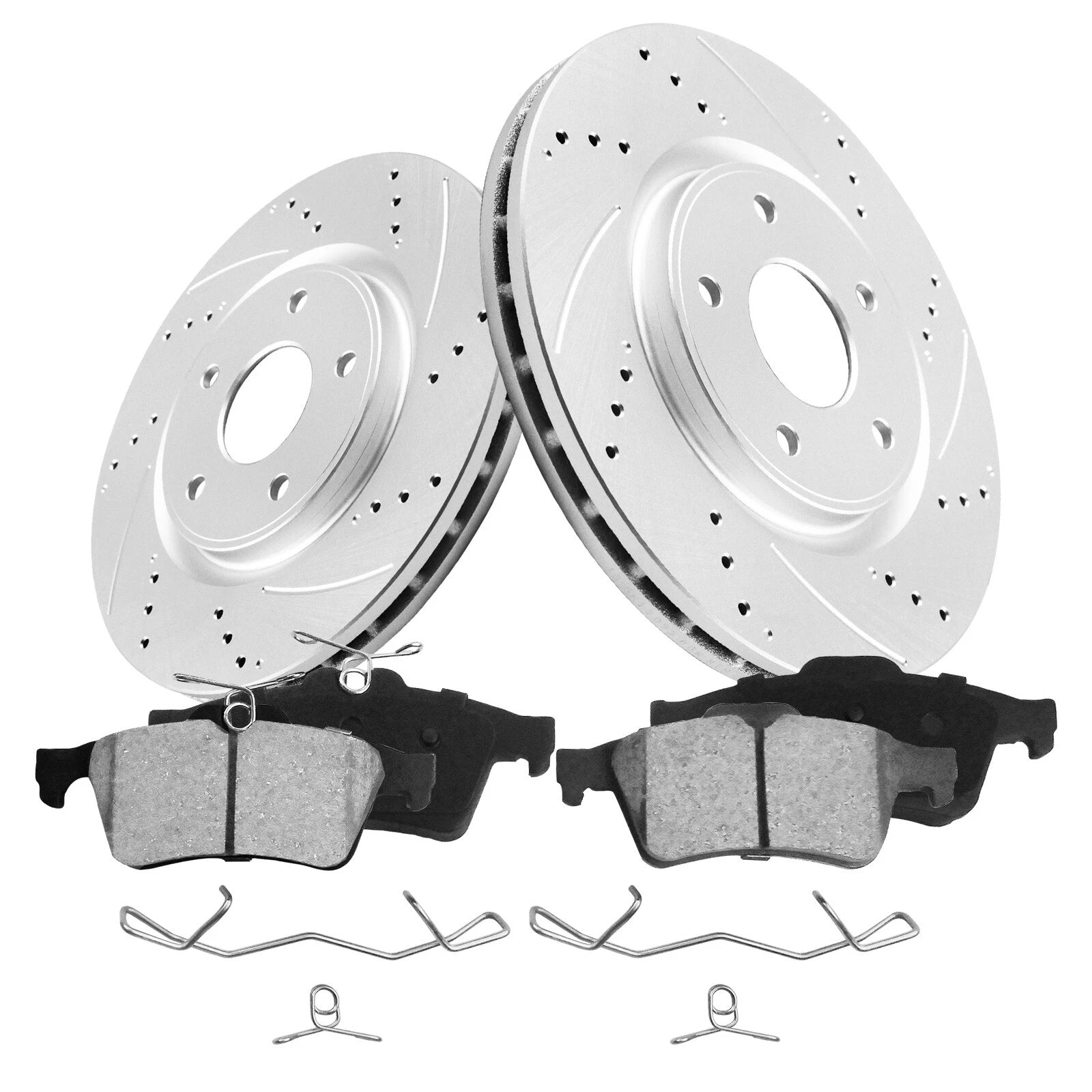 Front & Rear Drilled Rotors Brake Pads Kit for Mazda 3 (2005–2013)
