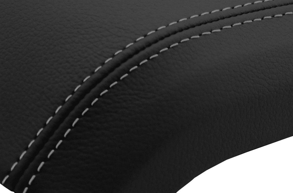 Leather Console Lid Armrest Cover for Ford Escape (2013–2016) Gray Stitch