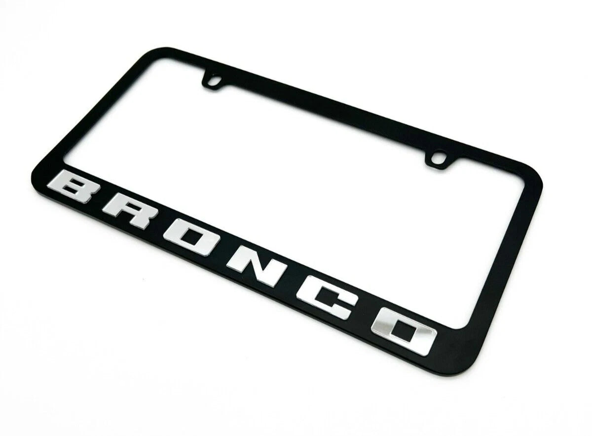 License Plate Frame Premium Stainless Black for Ford Bronco (1966–2024)